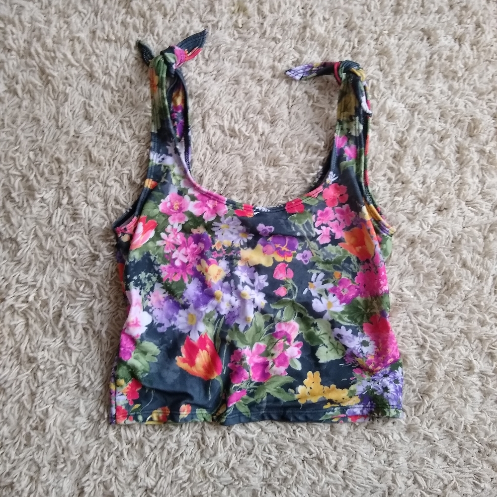 Tie tank swim top